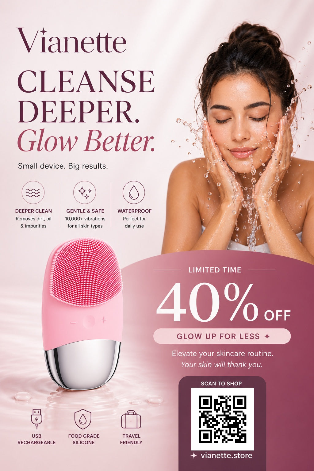 Bloom Mini Facial Cleansing Brush
